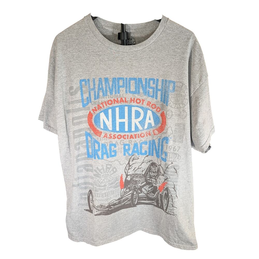 NHRA Championship Drag Racing Graphic T-Shirt Gray XL Racing Tee
